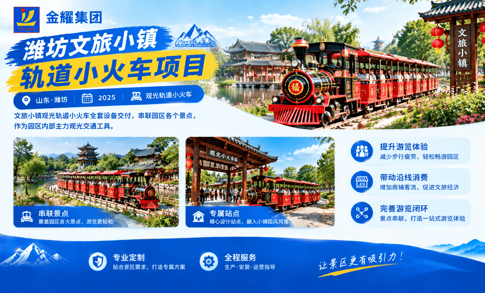 潍坊文旅小镇轨道小火车项目 - 金耀集团山东·潍坊工程案例